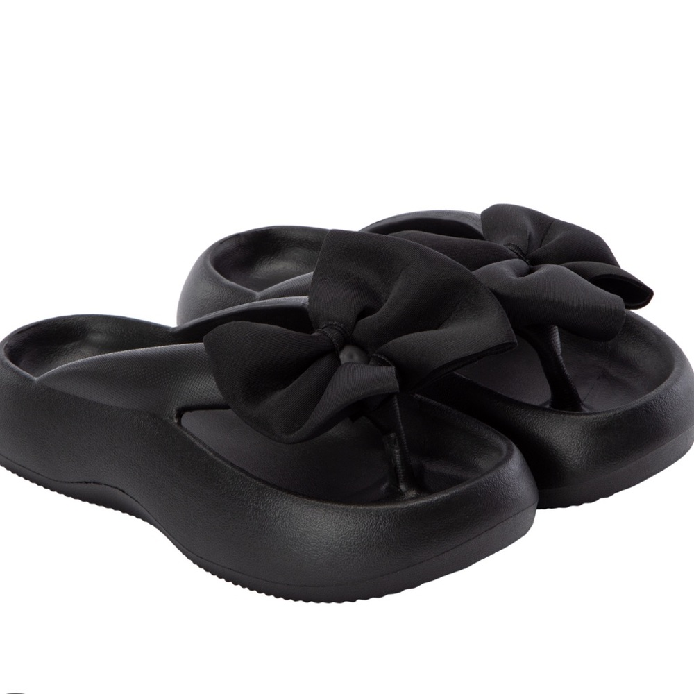 EVA Black Bow Sandals